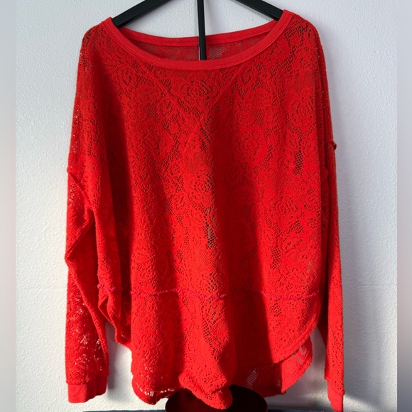 Free People Women’s Not Cold In This Floral Knit Top Blouse Sweater Size L - Picture 10 of 12